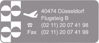 Adresse Filiale DÃ¼sseldorf Flughafen - Flugsteig B