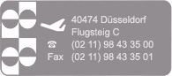 Adresse Filiale DÃ¼sseldorf Flughafen - Flugsteig C